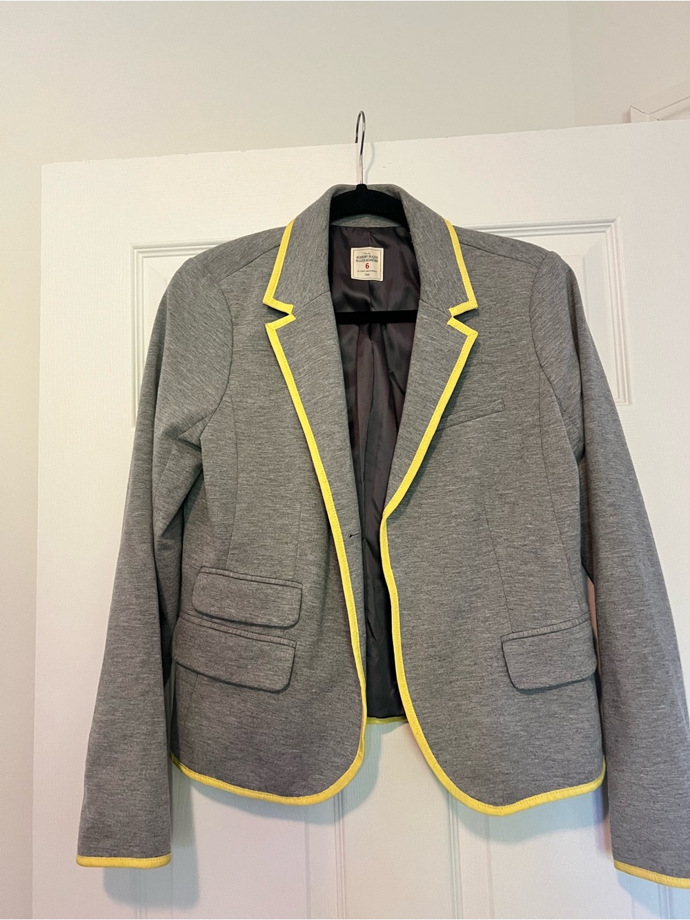 GAP Gray Blazer with Yellow Trim size 6